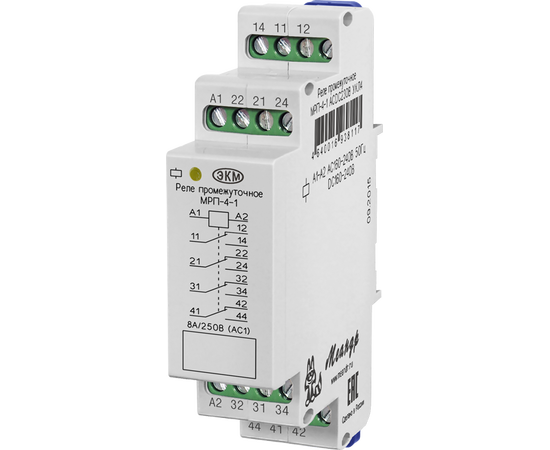 Купить Реле промежуточное МРП-4-1 ACDC12В УХЛ4 EKM по лучшей цене с доставкой - интернет-магазин Прогрессивные решения