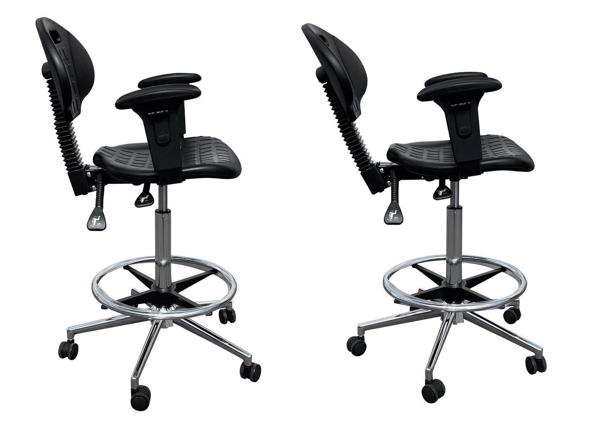 Купить  КР12-В Кресло лабораторное полиуретановое с подлокотниками КР12-В INMEDIX по лучшей цене с доставкой - интернет-магазин Прогрессивные решения