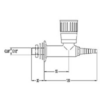 Купить 15050 2 Кран лабораторный д/вакуума линейный д/установки в стену/стеллаж LAB по лучшей цене с доставкой - интернет-магазин Прогрессивные решения