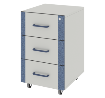 Тумба подкатная из меламина с 3 ящиками ЛАБ-PRO ТПЯ3 40.50.67 ЛОиП  по лучшей цене с доставкой - интернет-магазин Прогрессивные решения