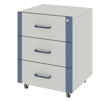 Тумба подкатная из меламина с 3 ящиками ЛАБ-PRO ТПЯ3 50.50.67 ЛОиП  по лучшей цене с доставкой - интернет-магазин Прогрессивные решения