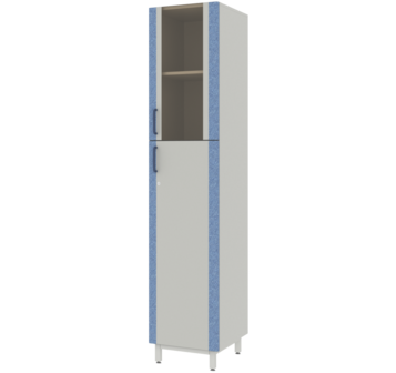 Шкаф для документов с верхней стеклянной дверью в раме из софтформинга "Серый-Джинс" ЛАБ-PRO ШД 40.50.193 ЛОиП  по лучшей цене с доставкой - интернет-магазин Прогрессивные решения