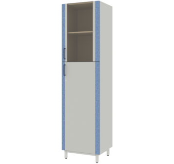 Шкаф для документов с верхней стеклянной дверью в раме из софтформинга "Серый-Джинс" ЛАБ-PRO ШД 50.50.193 ЛОиП  по лучшей цене с доставкой - интернет-магазин Прогрессивные решения