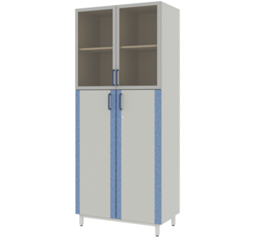 Шкаф для документов с верхними стеклянными дверями в алюминиевых рамах ЛАБ-PRO ШДА 80.50.193 ЛОиП  по лучшей цене с доставкой - интернет-магазин Прогрессивные решения
