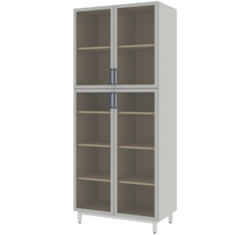 Шкаф для лабораторной посуды со стеклянными дверями в алюминиевых рамах ЛАБ-PRO ШПА 80.50.193 ЛОиП  по лучшей цене с доставкой - интернет-магазин Прогрессивные решения