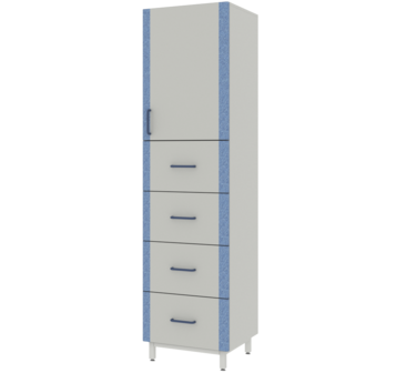 Шкаф для хранения реактивов с 4 выдвижными ящиками ЛАБ-PRO ШР4Я 50.50.193 ЛОиП  по лучшей цене с доставкой - интернет-магазин Прогрессивные решения