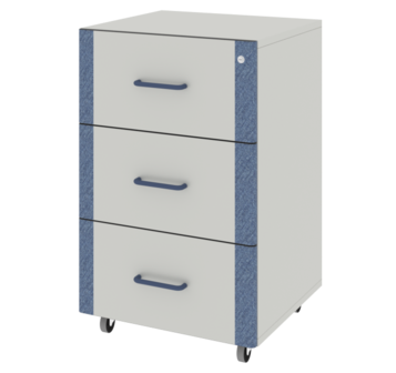 Тумба подкатная из меламина с 3 ящиками ЛАБ-PRO ТПЯ3 50.50.81 ЛОиП  по лучшей цене с доставкой - интернет-магазин Прогрессивные решения