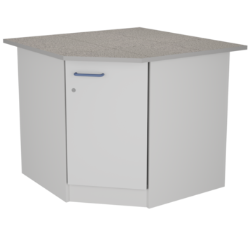 Стол угловой низкий на опорной тумбе из меламина ЛАБ-PRO СУОТ 90/65.90/65.75 KG ЛОиП  по лучшей цене с доставкой - интернет-магазин Прогрессивные решения