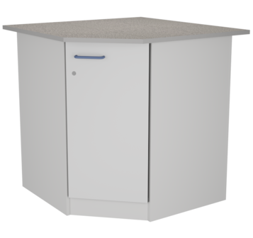 Стол угловой высокий на опорной тумбе из меламина ЛАБ-PRO СУОТ 90/65.90/65.90 KG ЛОиП  по лучшей цене с доставкой - интернет-магазин Прогрессивные решения