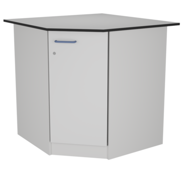 Стол угловой высокий на опорной тумбе из меламина ЛАБ-PRO СУОТ 90/65.90/65.90 TR ЛОиП  по лучшей цене с доставкой - интернет-магазин Прогрессивные решения