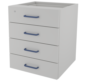 Тумба навесная металлическая с 4 ящиками ЛАБ-PRO ТНМЯ4 50.50.60 ЛОиП  по лучшей цене с доставкой - интернет-магазин Прогрессивные решения