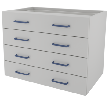 Тумба навесная металлическая с 4 ящиками ЛАБ-PRO ТНМЯ4 80.50.60 ЛОиП  по лучшей цене с доставкой - интернет-магазин Прогрессивные решения