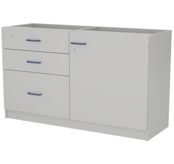 Металлическая двойная опорная тумба с 1 дверкой и 3 ящиками ЛАБ-PRO ТОМДЯ3 146.50.86 ЛОиП  по лучшей цене с доставкой - интернет-магазин Прогрессивные решения