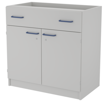 Металлическая двойная опорная тумба с 2 дверками и верхним ящиком ЛАБ-PRO ТОМДЯ1 86.50.86 ЛОиП  по лучшей цене с доставкой - интернет-магазин Прогрессивные решения