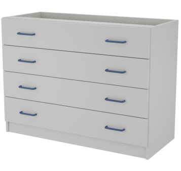 Металлическая одинарная опорная тумба с 4 ящиками ЛАБ-PRO ТОМЯ4 116.50.86 ЛОиП  по лучшей цене с доставкой - интернет-магазин Прогрессивные решения