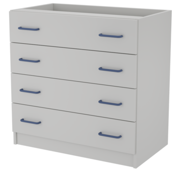 Металлическая одинарная опорная тумба с 4 ящиками ЛАБ-PRO ТОМЯ4 86.50.86 ЛОиП  по лучшей цене с доставкой - интернет-магазин Прогрессивные решения