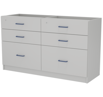 Металлическая двойная опорная тумба с 6 ящиками ЛАБ-PRO ТОМЯ 146.50.86 ЛОиП  по лучшей цене с доставкой - интернет-магазин Прогрессивные решения