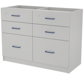 Металлическая двойная опорная тумба с 6 ящиками ЛАБ-PRO ТОМЯ 116.50.86 ЛОиП  по лучшей цене с доставкой - интернет-магазин Прогрессивные решения