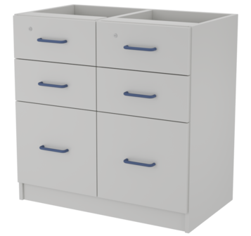 Металлическая двойная опорная тумба с 6 ящиками ЛАБ-PRO ТОМЯ6 86.50.86 ЛОиП  по лучшей цене с доставкой - интернет-магазин Прогрессивные решения