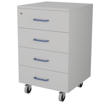 Тумба подкатная металлическая с 4 ящиками ЛАБ-PRO ТПМЯ4 50.50.81 ЛОиП  по лучшей цене с доставкой - интернет-магазин Прогрессивные решения