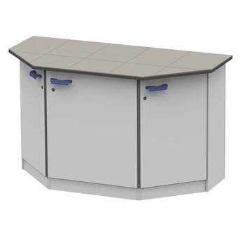 Стол торцевой высокий на опорной тумбе из меламина ЛАБ-PRO СТОТ 150.75.90 KG ЛОиП  по лучшей цене с доставкой - интернет-магазин Прогрессивные решения