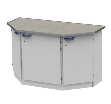 Стол торцевой высокий на металлической опорной тумбе ЛАБ-PRO СТОТМ 150.75.90 KG-ESS ЛОиП  по лучшей цене с доставкой - интернет-магазин Прогрессивные решения