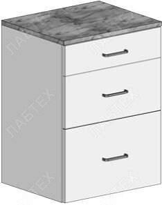 Тумба подкатная ЛАБТЕХ-ТП-40-ПА с 3 ящиками, 460*500*617 Лабтех  по лучшей цене с доставкой - интернет-магазин Прогрессивные решения