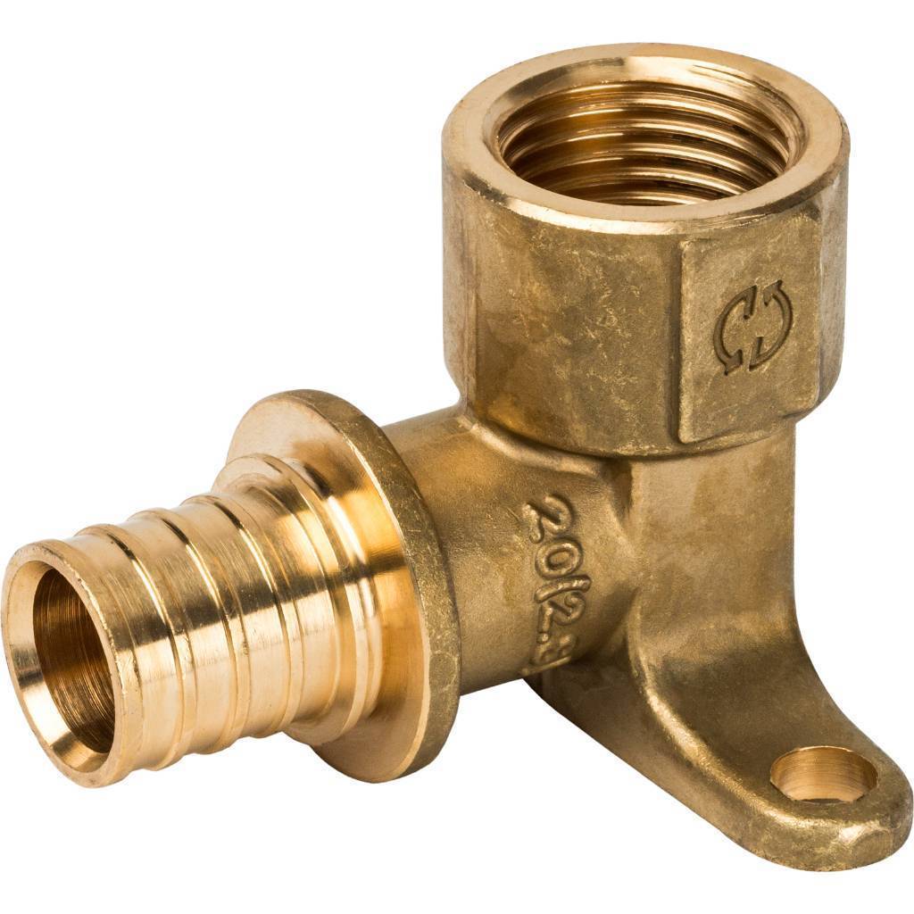 Купить SFA-0009-002012 STOUT  Угольник настенный с креплением 20xRp 1/2" для труб из сшитого полиэтилена аксиальный STOUT по лучшей цене с доставкой - интернет-магазин Прогрессивные решения