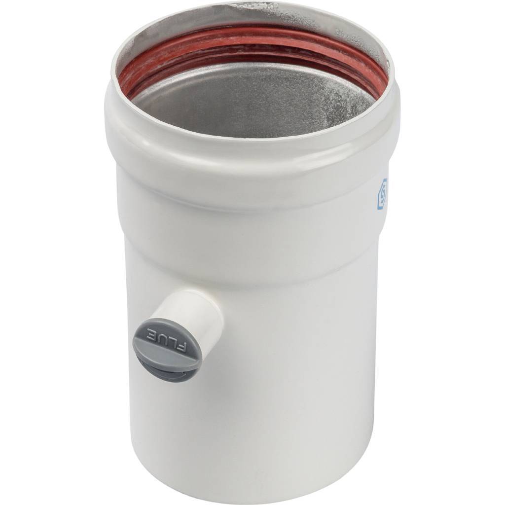 Купить SCA-0080-010125 STOUT  Элемент дымохода DN80 труба 125 мм п/м с ревизионным патрубком STOUT по лучшей цене с доставкой - интернет-магазин Прогрессивные решения