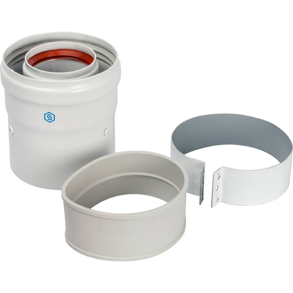 Купить SCA-6010-210100 STOUT   Элемент дымохода DN60/100 адаптер для котла вертикальный коаксиальный (совместимый с Baxi,Viessmann)(с логотипом) STOUT по лучшей цене с доставкой - интернет-магазин Прогрессивные решения