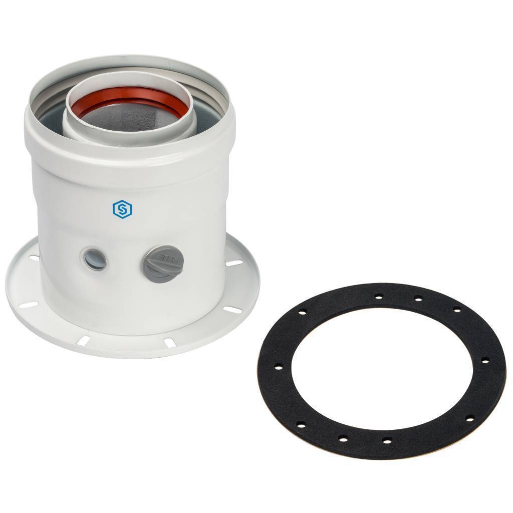 Купить SCA-6010-240100 STOUT   Элемент дымохода DN60/100 адаптер для котла вертикальный коаксиальный (совместимый с Bosch, Buderus)(с логотипом) STOUT по лучшей цене с доставкой - интернет-магазин Прогрессивные решения