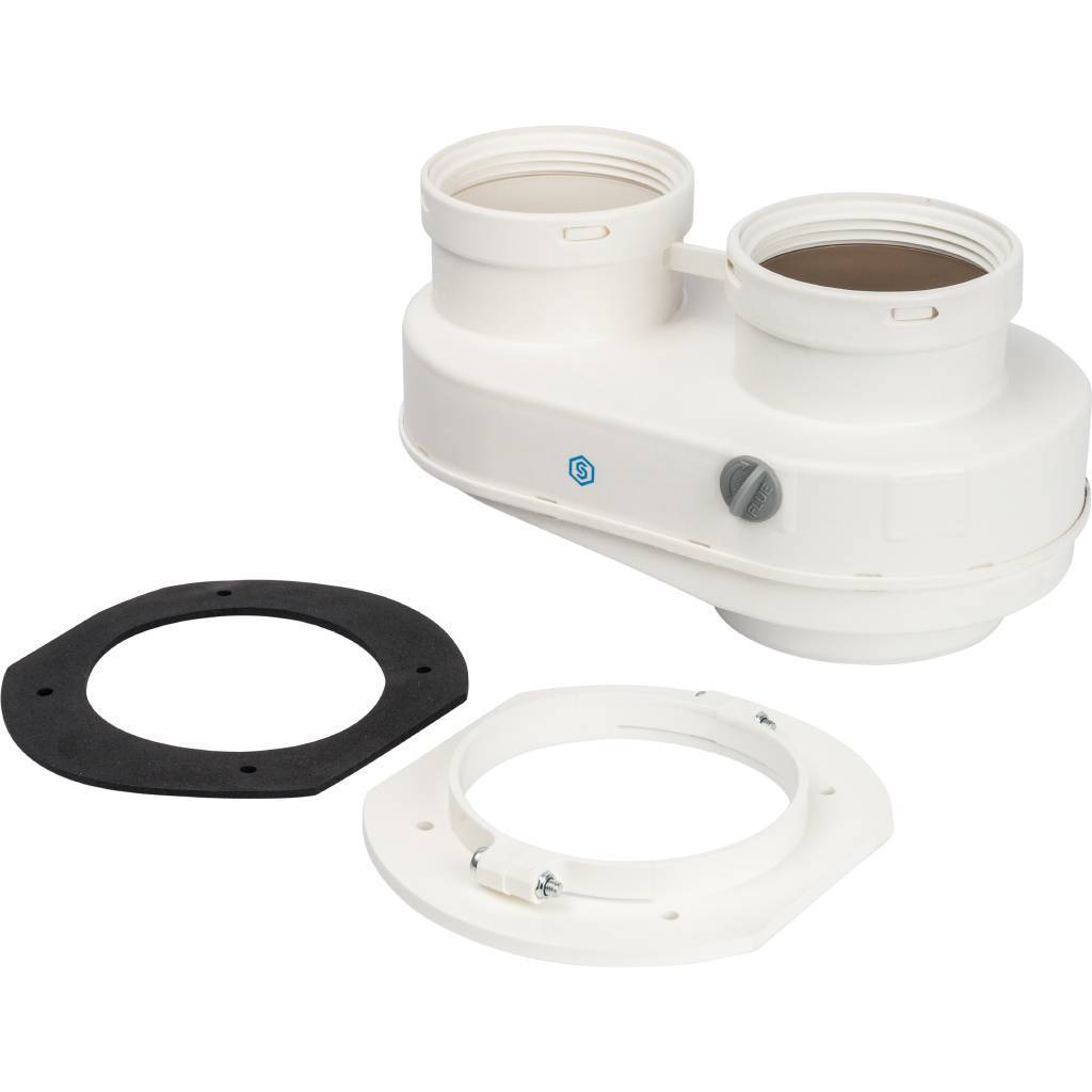 Купить SCA-8080-240002 STOUT  Элемент дымохода DN80/80 адаптер для подкл. разд. труб (совместимый  Bosch (фланец ) PP-Ryton STOUT по лучшей цене с доставкой - интернет-магазин Прогрессивные решения