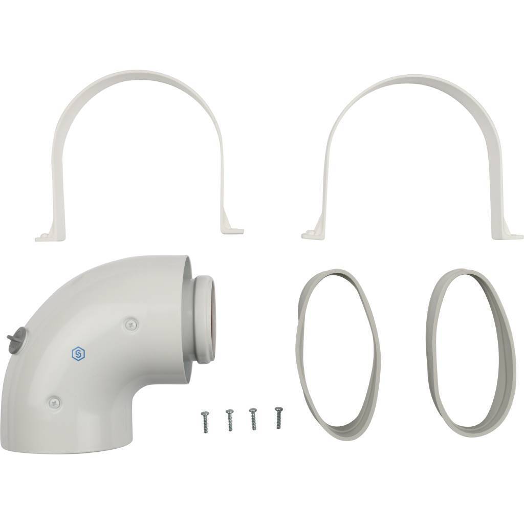 Купить SCA-6010-210190 STOUT  Элемент дымохода DN60/100 адаптер для котла угловой 90° коаксиальный (совместимый с Baxi,Viessmann) STOUT по лучшей цене с доставкой - интернет-магазин Прогрессивные решения