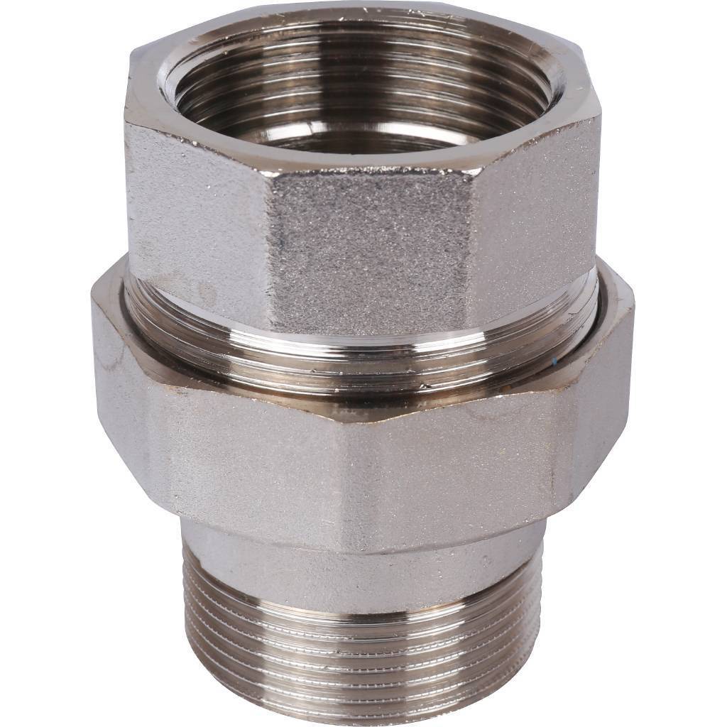 Купить SFT-0045-000112 STOUT  Разъемное соединение "американка" ВН, никелированное, уплотнение под гайкой по плоскости, 1” 1/2 STOUT по лучшей цене с доставкой - интернет-магазин Прогрессивные решения