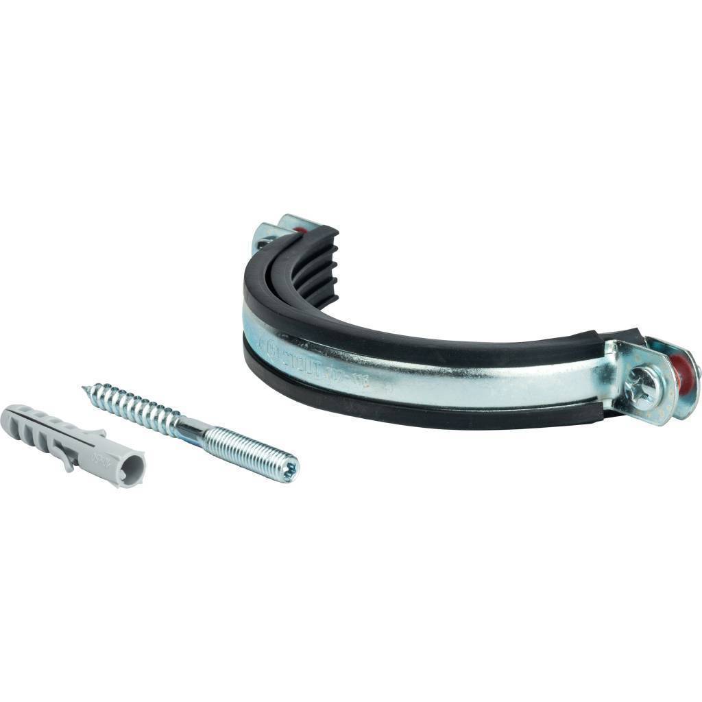 Купить SAC-0020-100004 STOUT SAC-0020-Комплекты Хомут для труб, комплект: хомут+шпилька шуруп +дюбель пластиковый 4"(107-116) STOUT по лучшей цене с доставкой - интернет-магазин Прогрессивные решения