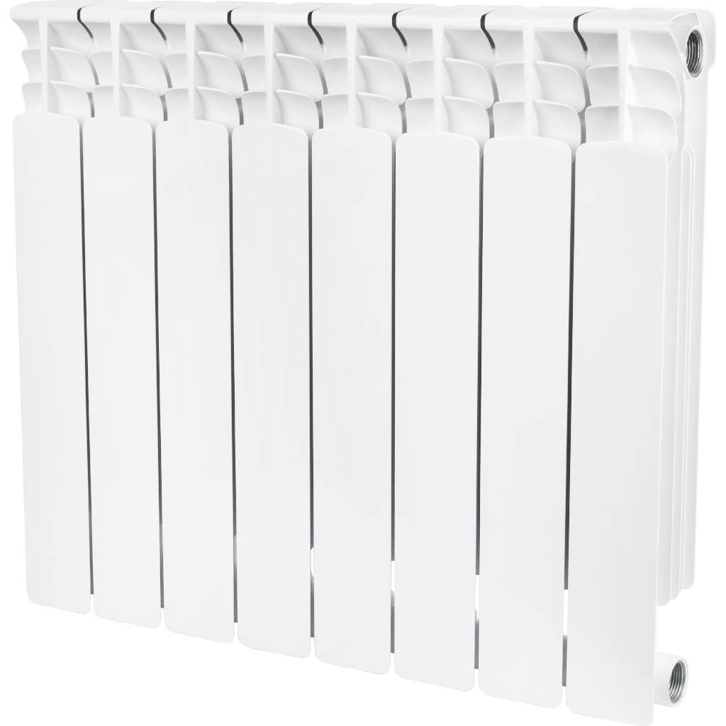 Купить SRB-0310-050008 STOUT  Space 500 8 секций радиатор биметаллический боковое подключение RAL9016 STOUT по лучшей цене с доставкой - интернет-магазин Прогрессивные решения