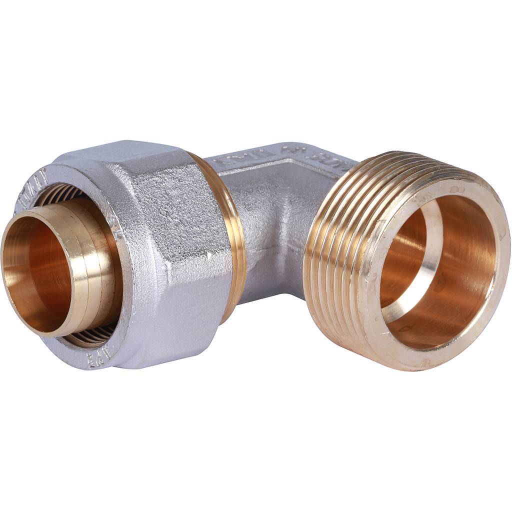 Купить SFS-0006-011432 STOUT   Угольник-переходник с наружной резьбой 1 1/4"x32 для металлопластиковых труб винтовой STOUT по лучшей цене с доставкой - интернет-магазин Прогрессивные решения