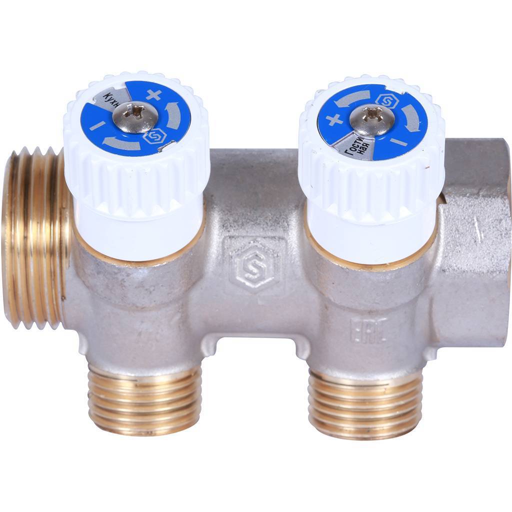 Купить SMB 6852 011202 STOUT  Коллектор распределительный 1", 2 отвода 1/2" плоское уплотнение STOUT по лучшей цене с доставкой - интернет-магазин Прогрессивные решения