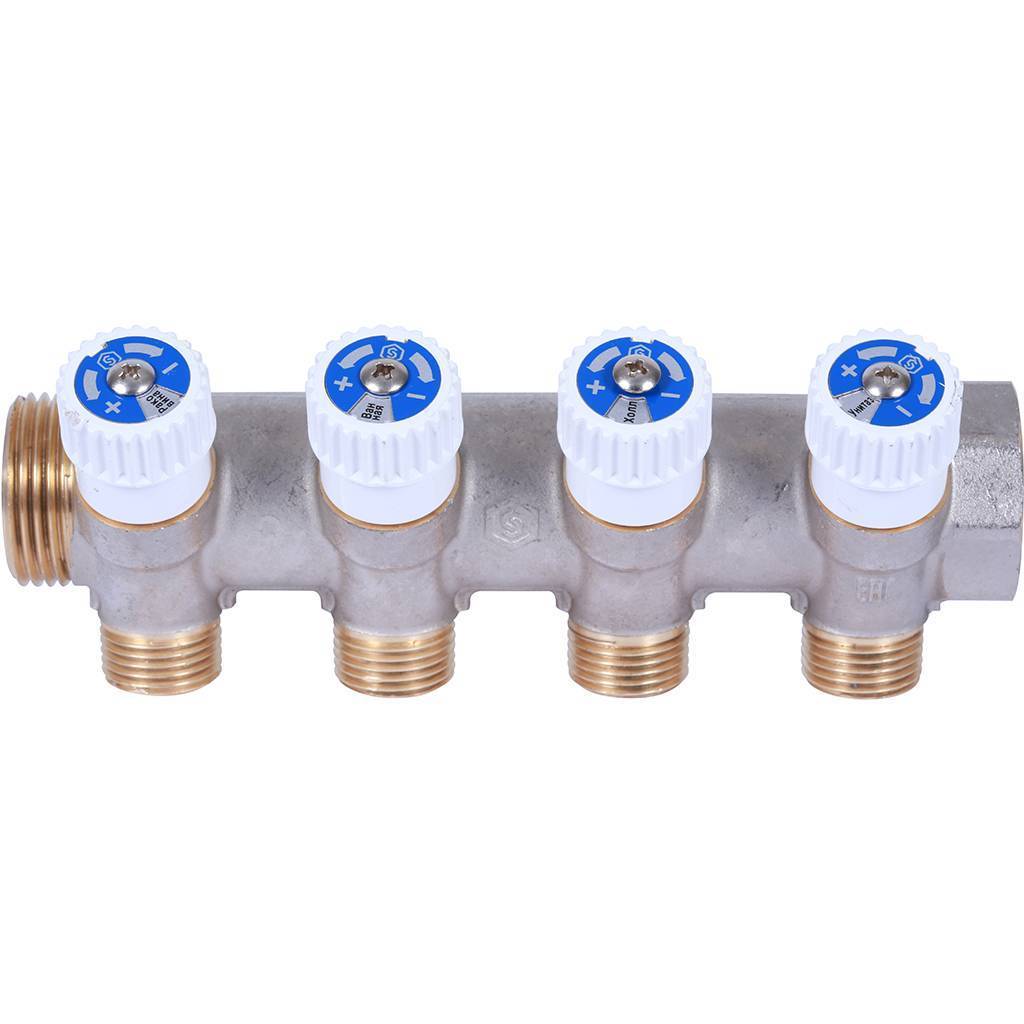 Купить SMB 6852 011204 STOUT  Коллектор распределительный 1", 4 отвода 1/2" плоское уплотнение STOUT по лучшей цене с доставкой - интернет-магазин Прогрессивные решения