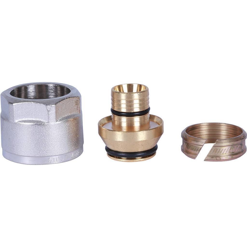 Купить SFC-0026-202934 STOUT  Фитинг компрессионный для труб PEX-AL-PEX 20х2,9х3/4 STOUT по лучшей цене с доставкой - интернет-магазин Прогрессивные решения