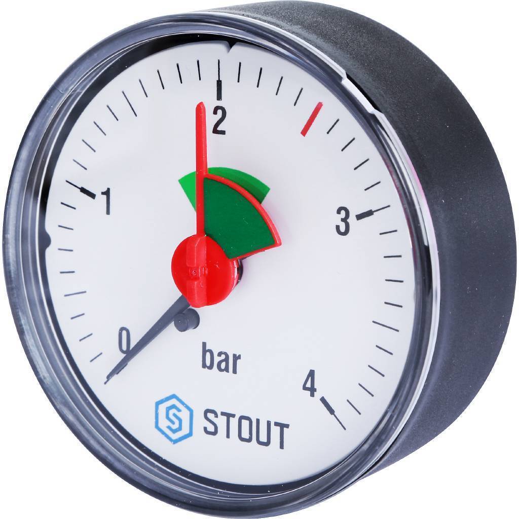 Купить SIM-0007-630408 STOUT SIM-0007 Манометр аксиальный с указателем предела. Корпус Dn 63 мм 1/4", 0...4 бар, кл.2.5 STOUT по лучшей цене с доставкой - интернет-магазин Прогрессивные решения