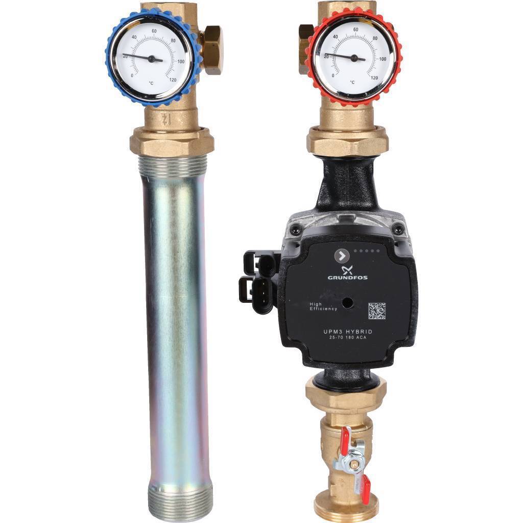 Купить SDG-0001-002503 STOUT SDG-0001 Насосная группа с прямым контуром 1" с насосом Grundfos UPM3 Hybrid 25-70 STOUT по лучшей цене с доставкой - интернет-магазин Прогрессивные решения