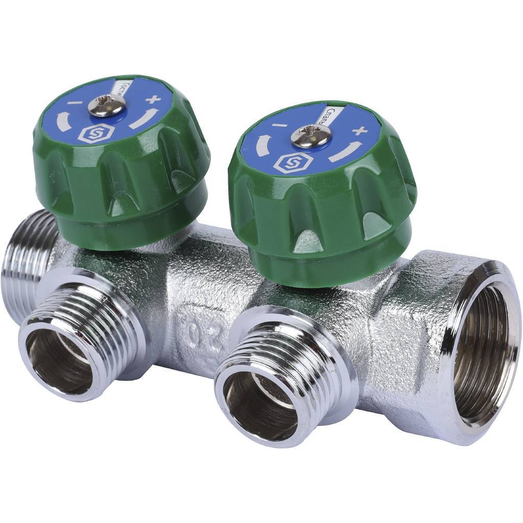 Купить SMB-6849-341202 STOUT  SMB-6849-341202 STOUT Коллектор регулирующий 3/4", 2 отвода 1/2" плоское уплотнение STOUT по лучшей цене с доставкой - интернет-магазин Прогрессивные решения