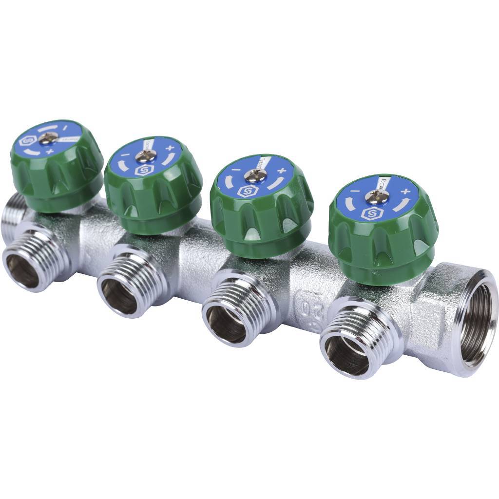 Купить SMB-6849-341204 STOUT  SMB-6849-341204 STOUT Коллектор регулирующий 3/4", 4 отвода 1/2" плоское уплотнение STOUT по лучшей цене с доставкой - интернет-магазин Прогрессивные решения