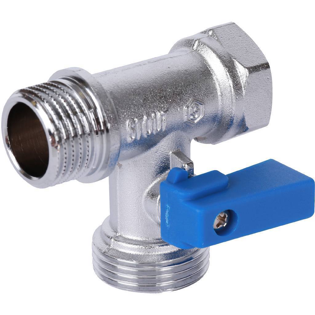 Купить SVB-0124-123412 STOUT  Кран шаровой проходной для стиральных и посудомоечных машин 1/2" х 3/4" х 1/2" STOUT по лучшей цене с доставкой - интернет-магазин Прогрессивные решения