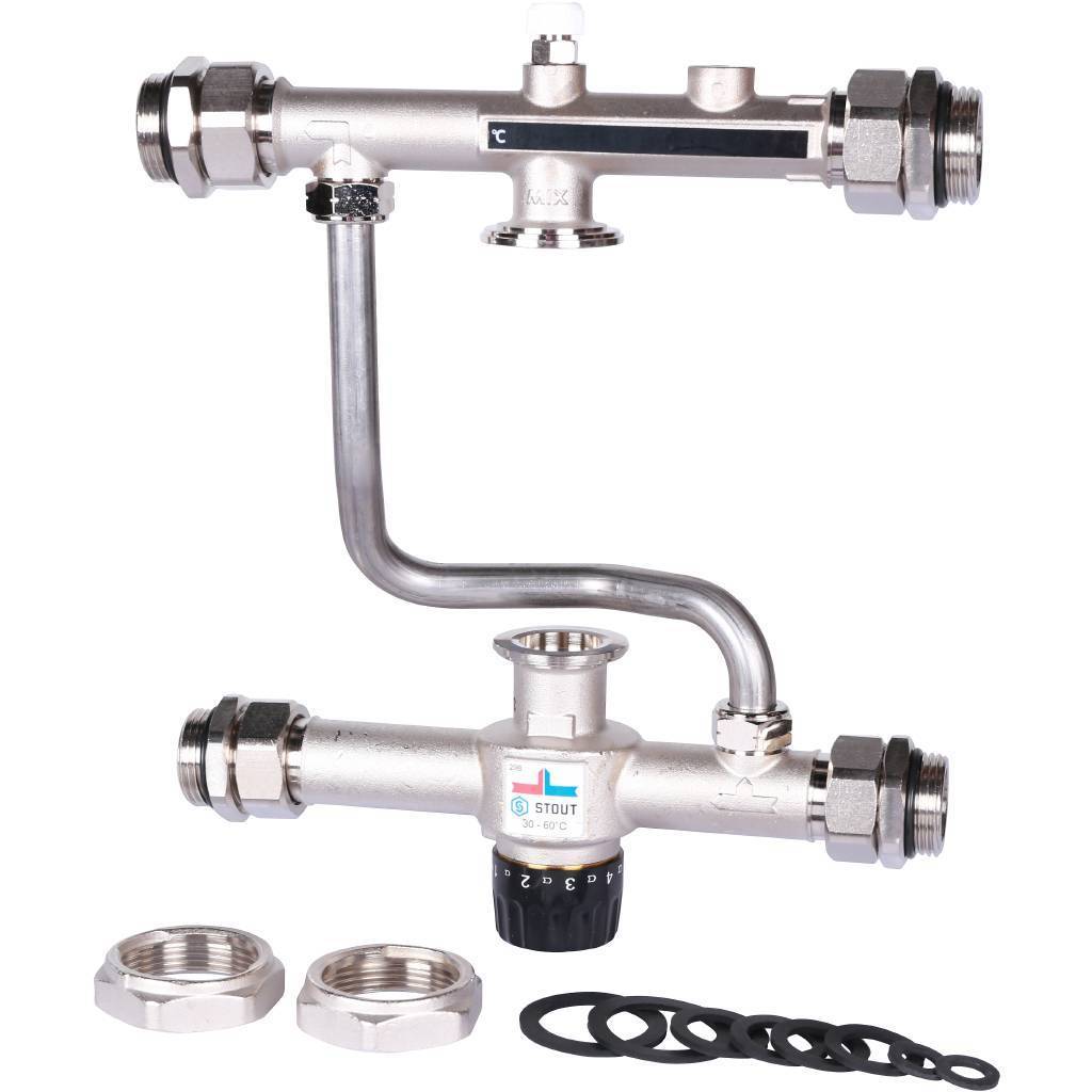 Купить SDG-0120-007000 STOUT  Насосно-смесительный узел с термостатическим клапаном 30-60°C, без насоса STOUT по лучшей цене с доставкой - интернет-магазин Прогрессивные решения
