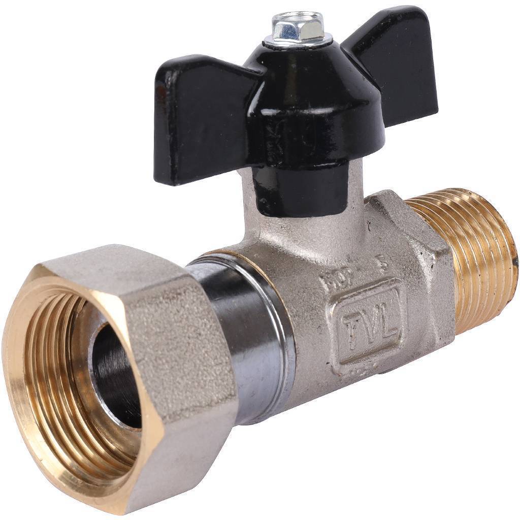 Купить SVB-1009-001520 STOUT  Кран шаровой с накидной гайкой, НР/накидная гайка, ручка бабочка 1/2x3/4 STOUT по лучшей цене с доставкой - интернет-магазин Прогрессивные решения