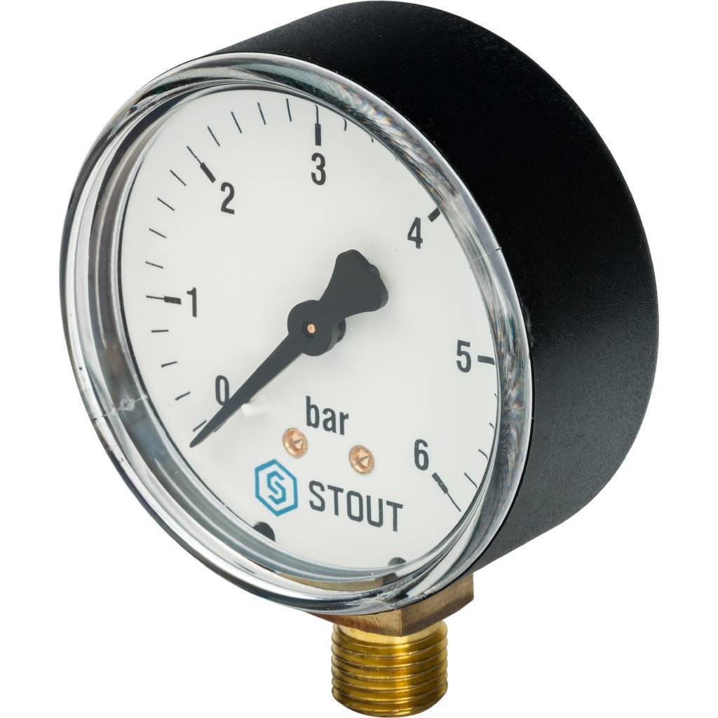 Купить SIM-0010-630608 STOUT SIM-0010 Манометр радиальный. Корпус Dn 63 мм 1/4", 0...6 бар, кл.2.5 STOUT по лучшей цене с доставкой - интернет-магазин Прогрессивные решения
