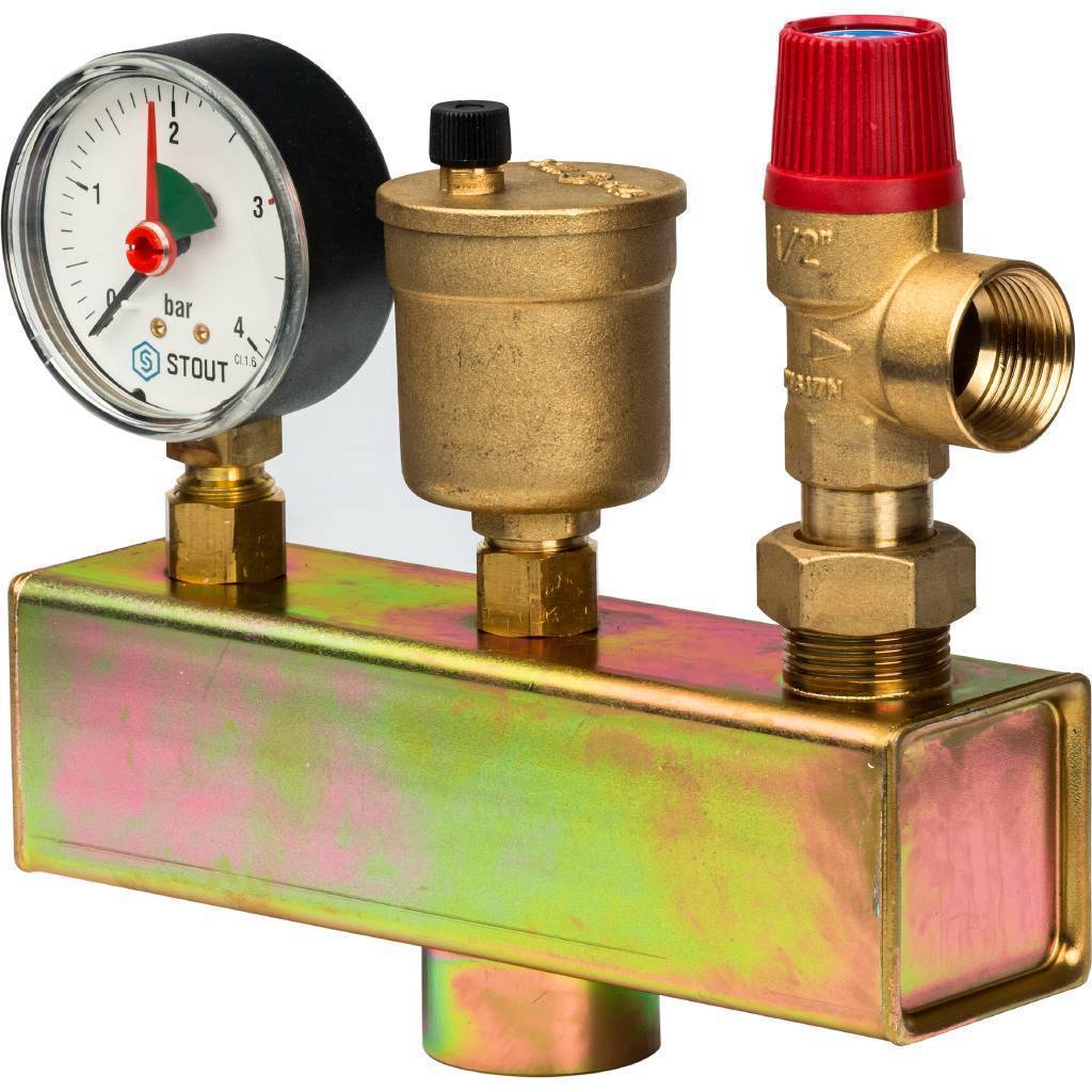 Купить SVS-0004-015025 STOUT SVS-0004 Группа безопасности котла  (до 50 кВт) (без теплоизоляции) STOUT по лучшей цене с доставкой - интернет-магазин Прогрессивные решения