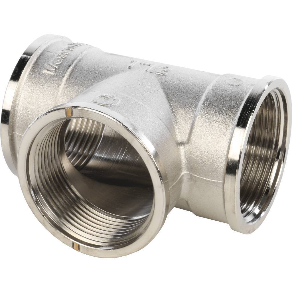 Купить SFT-0020-000112 STOUT  Тройник ВВ никелированный 1"1/2 STOUT по лучшей цене с доставкой - интернет-магазин Прогрессивные решения